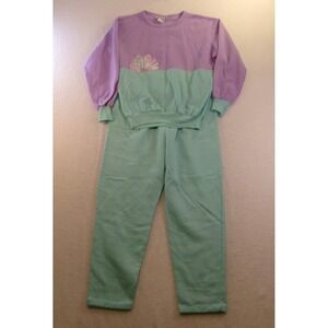 VTG Made in USA American Spectator Tracksuit Sweatshirt S - Pants L Mint/Purple